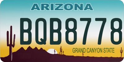 AZ license plate BQB8778