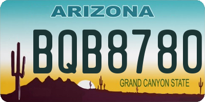 AZ license plate BQB8780