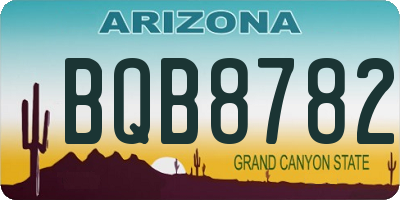 AZ license plate BQB8782