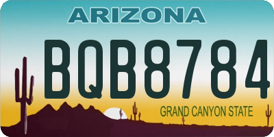 AZ license plate BQB8784