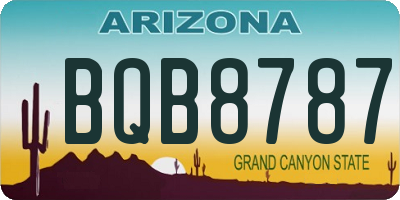 AZ license plate BQB8787