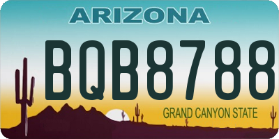 AZ license plate BQB8788