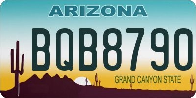 AZ license plate BQB8790