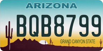 AZ license plate BQB8799