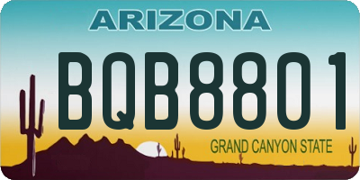 AZ license plate BQB8801