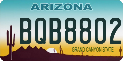 AZ license plate BQB8802