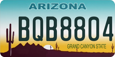 AZ license plate BQB8804