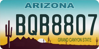 AZ license plate BQB8807