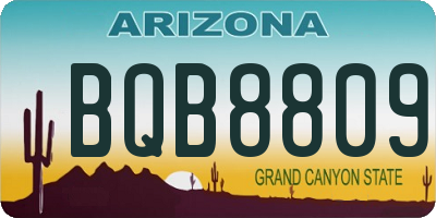 AZ license plate BQB8809