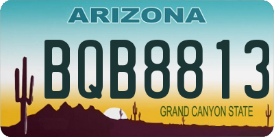 AZ license plate BQB8813