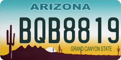 AZ license plate BQB8819