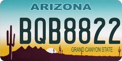 AZ license plate BQB8822