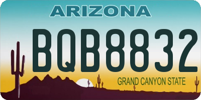 AZ license plate BQB8832