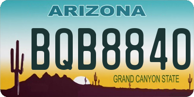 AZ license plate BQB8840