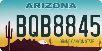 AZ license plate BQB8845