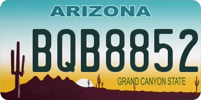 AZ license plate BQB8852