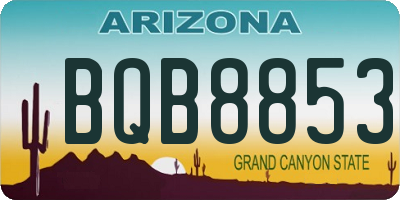 AZ license plate BQB8853