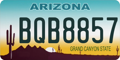 AZ license plate BQB8857