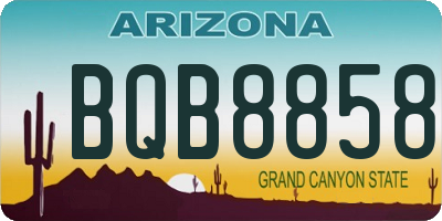 AZ license plate BQB8858