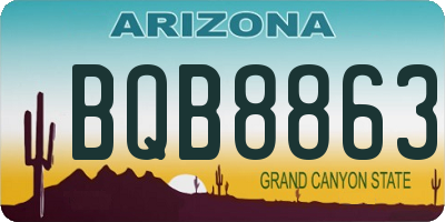 AZ license plate BQB8863