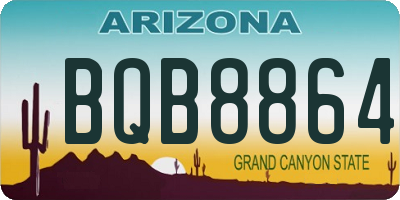 AZ license plate BQB8864