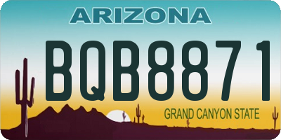 AZ license plate BQB8871