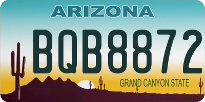 AZ license plate BQB8872