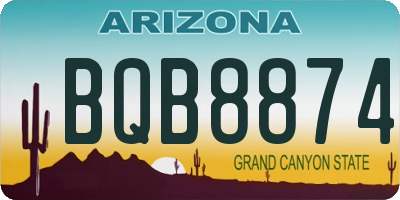 AZ license plate BQB8874