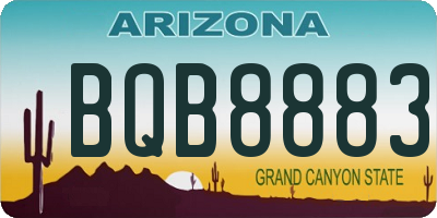 AZ license plate BQB8883