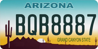 AZ license plate BQB8887