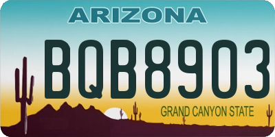 AZ license plate BQB8903