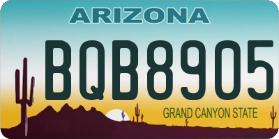 AZ license plate BQB8905