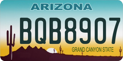 AZ license plate BQB8907