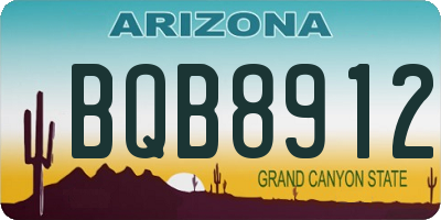 AZ license plate BQB8912