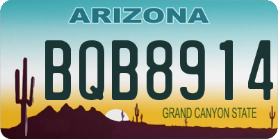 AZ license plate BQB8914