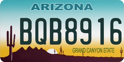 AZ license plate BQB8916