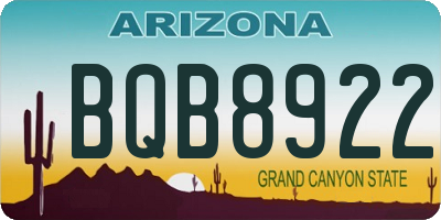 AZ license plate BQB8922