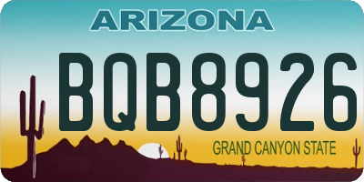 AZ license plate BQB8926