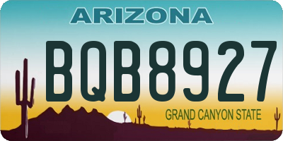 AZ license plate BQB8927