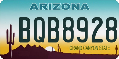 AZ license plate BQB8928