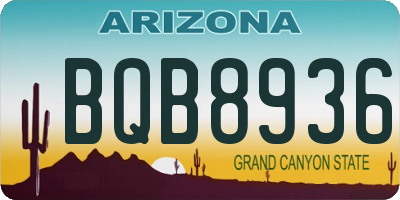 AZ license plate BQB8936