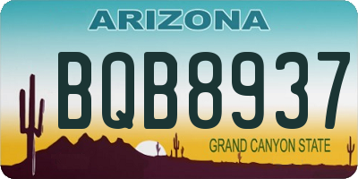AZ license plate BQB8937