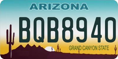 AZ license plate BQB8940
