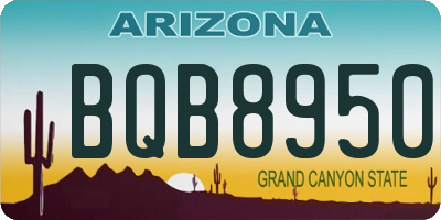 AZ license plate BQB8950