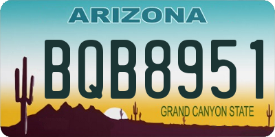AZ license plate BQB8951