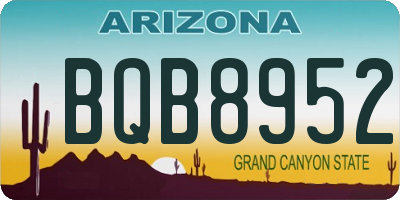 AZ license plate BQB8952