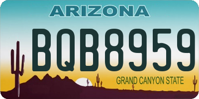 AZ license plate BQB8959