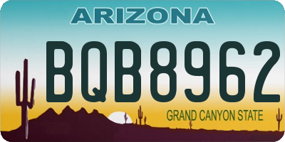 AZ license plate BQB8962