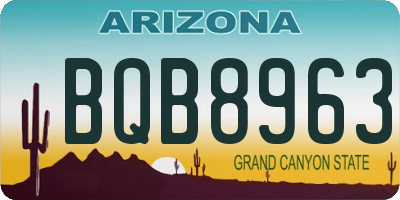 AZ license plate BQB8963