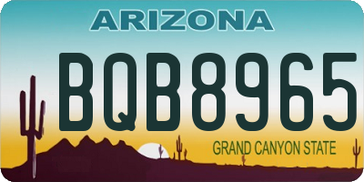 AZ license plate BQB8965